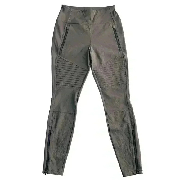 Athleta Women’s Headlands Hybrid Moto Tight Zipper Pockets Taupe Size 6 - Picture 5 of 12